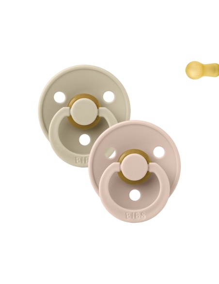2 CHUPETES BIBS VAINILLA - BLUSH / 0-6 MESES