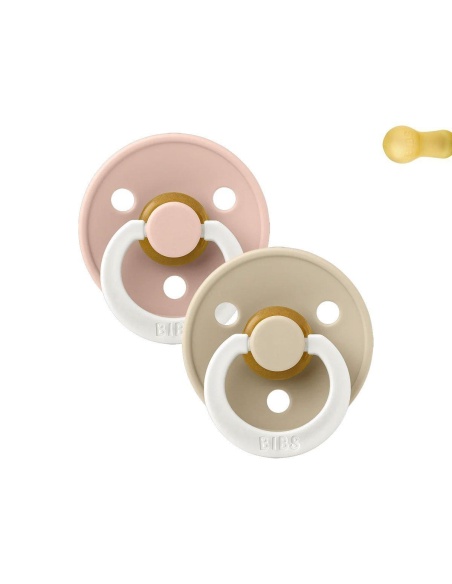 2 CHUPETES NOCTURNOS BIBS VAINILLA-BLUSH / 0-6 MESES