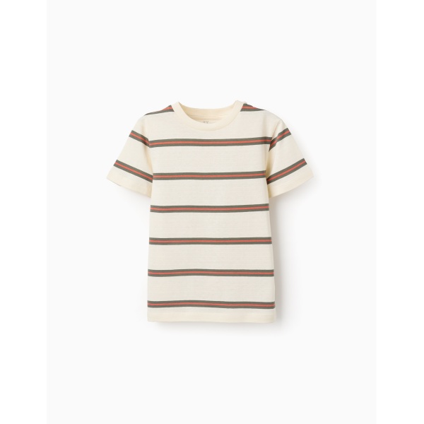 CAMISETA RAYAS BEIGE CLARO ZIPPY