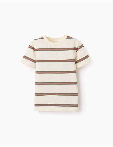 CAMISETA RAYAS BEIGE CLARO ZIPPY