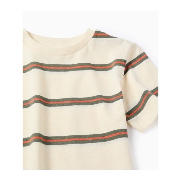 CAMISETA RAYAS BEIGE CLARO ZIPPY