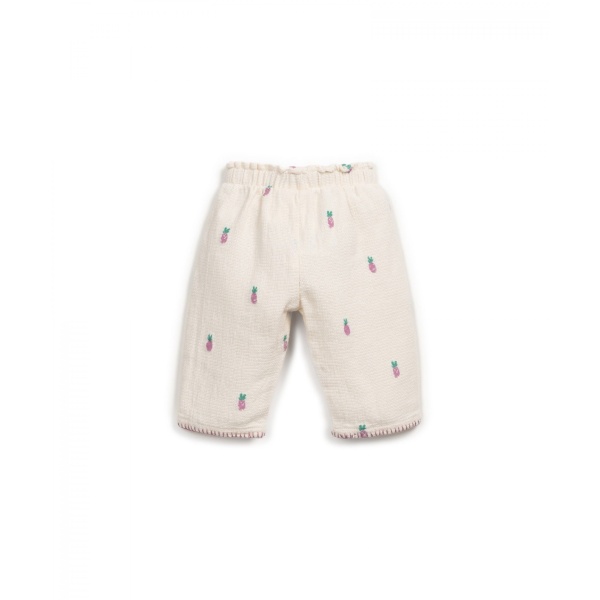 PANTALÓN TEJIDO PIÑAS MORADAS BEBE PLAY UP