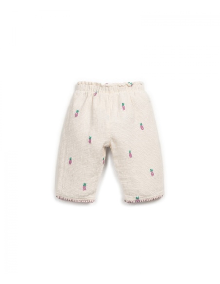 PANTALÓN TEJIDO PIÑAS MORADAS BEBE PLAY UP