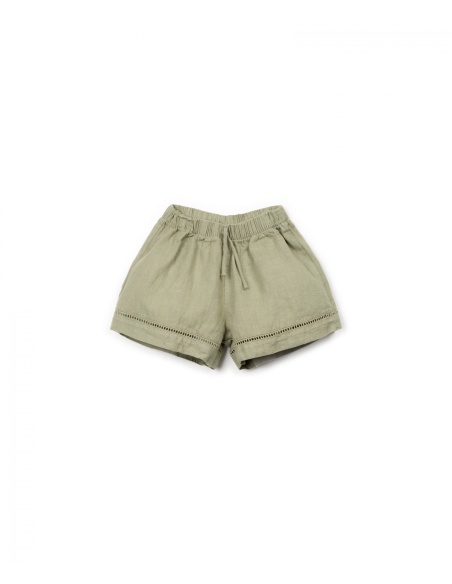 PANTALONES CORTOS LINO VERDE PLAY UP