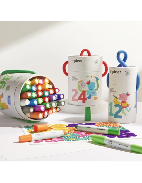 CUBO DE CRAYONES SUAVES Y LAVABLES MIDEER