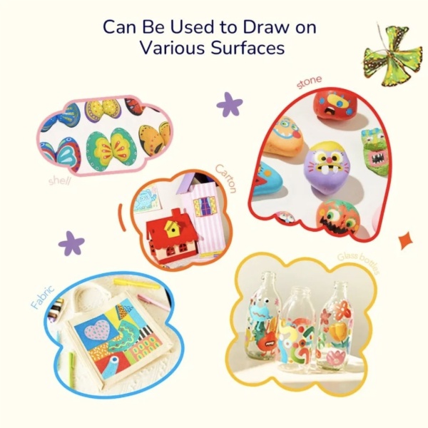 ROTULADORES ACRÍLICOS CON PUNTA DE PINCEL MIDEER: 36 COLORES