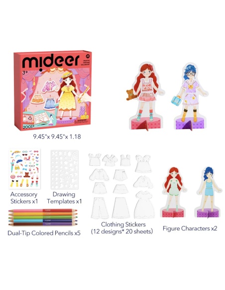 LIBRO PARA COLOREAR Y VESTIR 2 EN 1: AMIGOS MIDEER