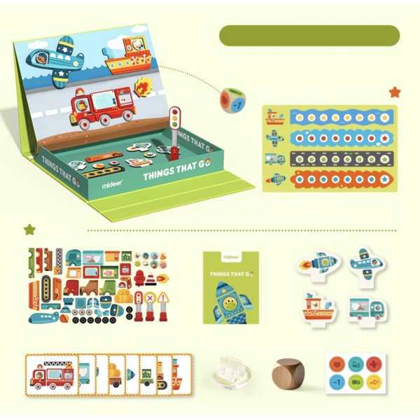 PUZZLE MAGNÉTICO 2 EN 1 MIDEER: VEHÍCULOS