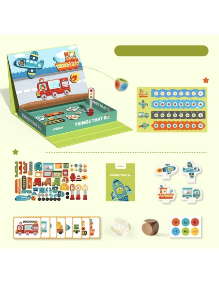 PUZZLE MAGNÉTICO 2 EN 1 MIDEER: VEHÍCULOS