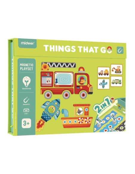 PUZZLE MAGNÉTICO 2 EN 1 MIDEER: VEHÍCULOS