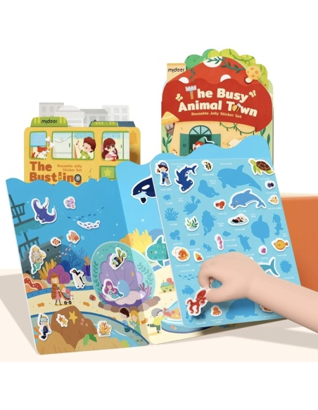 JUEGO DE PEGATINAS REUTILIZABLES DE GEL MIDEER: ACUARIO