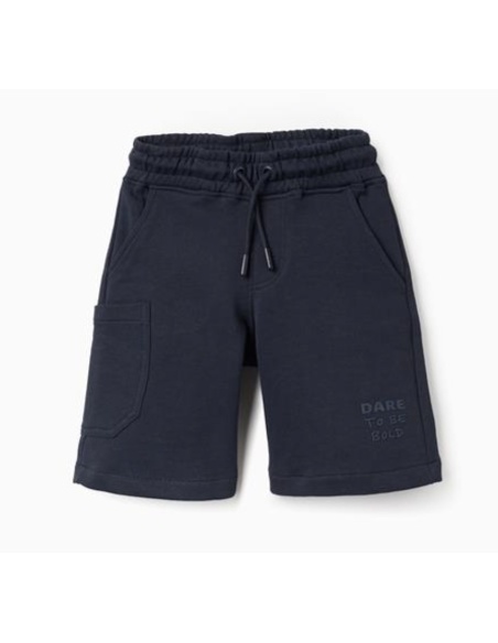 PANTALÓN CORTO TIPO CHANDAL AZUL MARINO ZIPPY