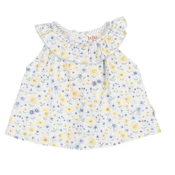 BLUSA PICNIC SEERSUCKER SIN MANGAS BÚHO