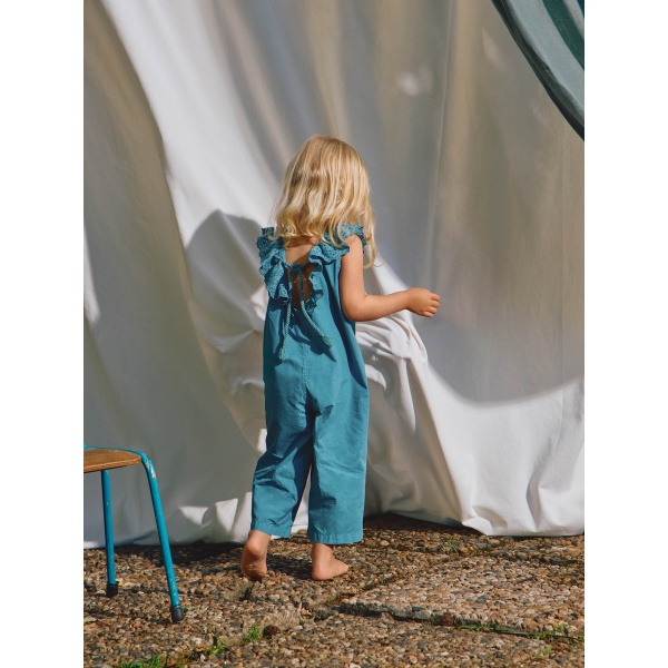 PETO BORDADO INGLÉS TURQUESA LARANJINHA