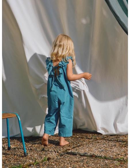 PETO BORDADO INGLÉS TURQUESA LARANJINHA