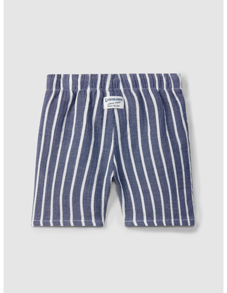 Pantalón corto pull-up en gasa a rayas LARANJINHA