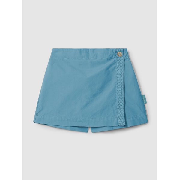 Falda-pantalón en sarga con detalle de cinta decorativa LARANJINHA