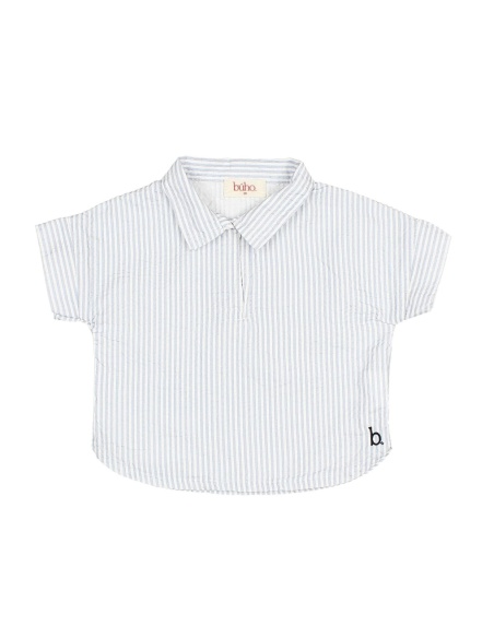CAMISA DE MANGA CORTA A RAYAS SEERSUCKER BÚHO