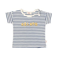 CAMISETA DE RAYAS DE ALGODÓN ORGÁNICO BÚHO