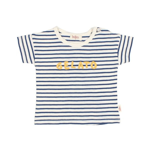 CAMISETA DE RAYAS DE ALGODÓN ORGÁNICO BÚHO