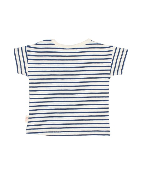 CAMISETA DE RAYAS DE ALGODÓN ORGÁNICO BÚHO