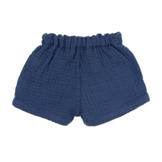PANTALÓN CORTO DE MUSELINA AZUL MARINO BÚHO