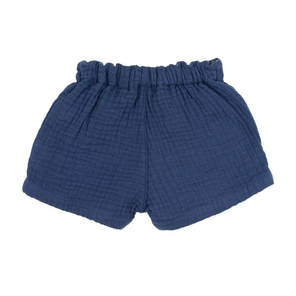 PANTALÓN CORTO DE MUSELINA AZUL MARINO BÚHO