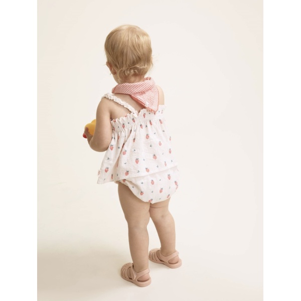 TOP DE ALGODÓN ORGÁNICO STRAWBERRY BÚHO