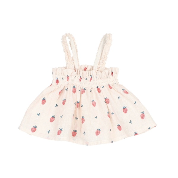 TOP DE ALGODÓN ORGÁNICO STRAWBERRY BÚHO