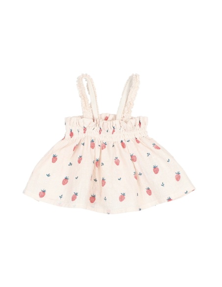 TOP DE ALGODÓN ORGÁNICO STRAWBERRY BÚHO