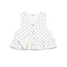 TOP DE ALGODÓN ESTAMPADO AZUL BALI BÚHO 2