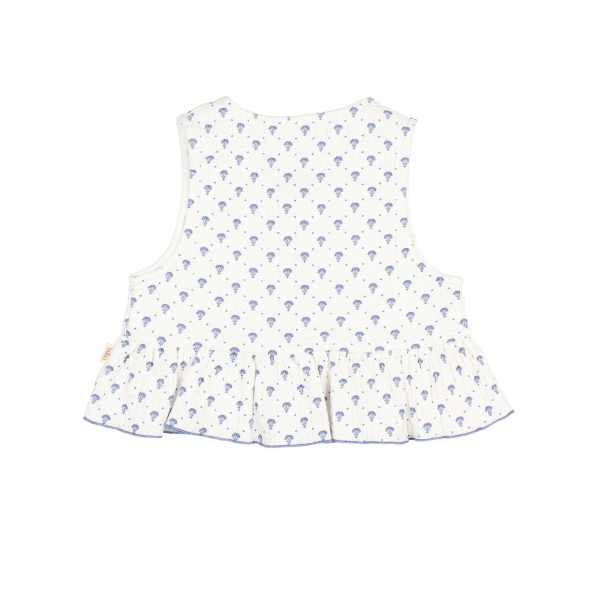 TOP DE ALGODÓN ESTAMPADO AZUL BALI BÚHO