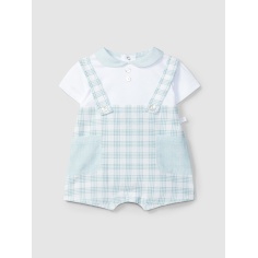 Trajecito dos en uno cuadros seersucker