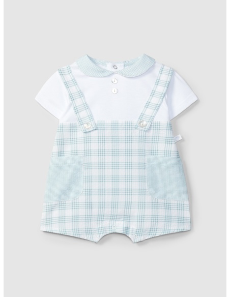 Trajecito dos en uno cuadros seersucker