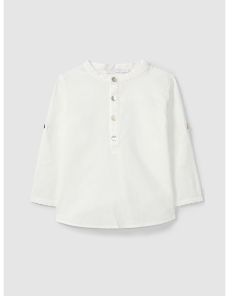 Camisa lino cuello mao
