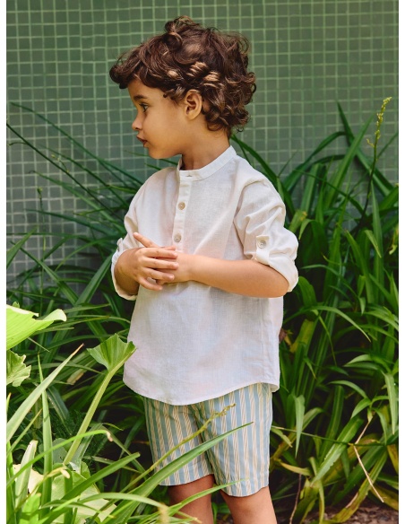 Camisa lino cuello mao