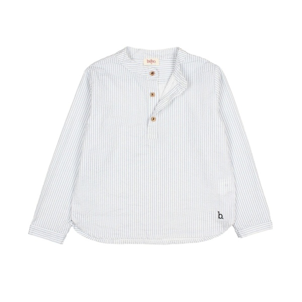 CAMISA MANGA LARGA EN SEERSUCKER A RAYAS BÚHO