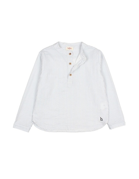 CAMISA MANGA LARGA EN SEERSUCKER A RAYAS BÚHO