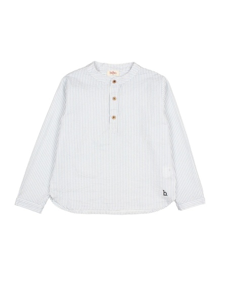 CAMISA MANGA LARGA EN SEERSUCKER A RAYAS BÚHO