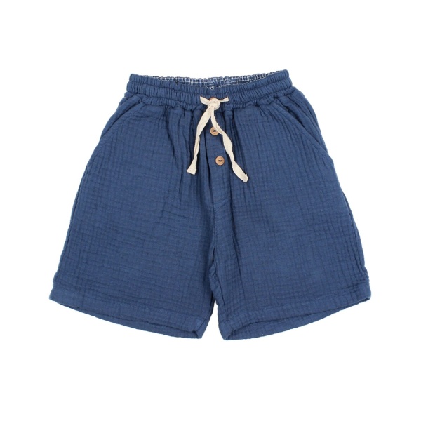 PANTALÓN CORTO NAVY MUSELINA DE ALGODÓN BÚHO