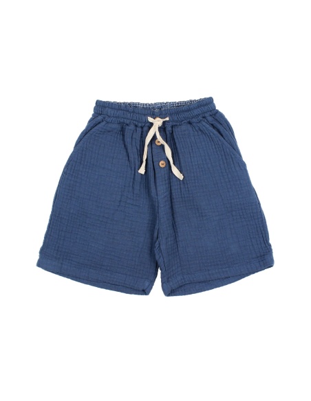 PANTALÓN CORTO NAVY MUSELINA DE ALGODÓN BÚHO