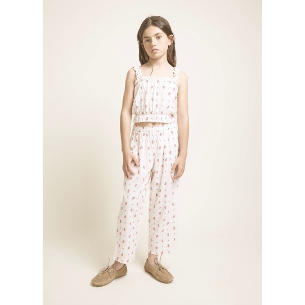 TOP DE ALGODÓN ORGÁNICO STRAWBERRY BÚHO